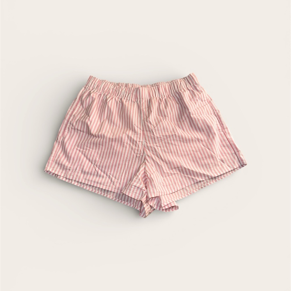 Hollister Pink & White Striped Lounge Shorts